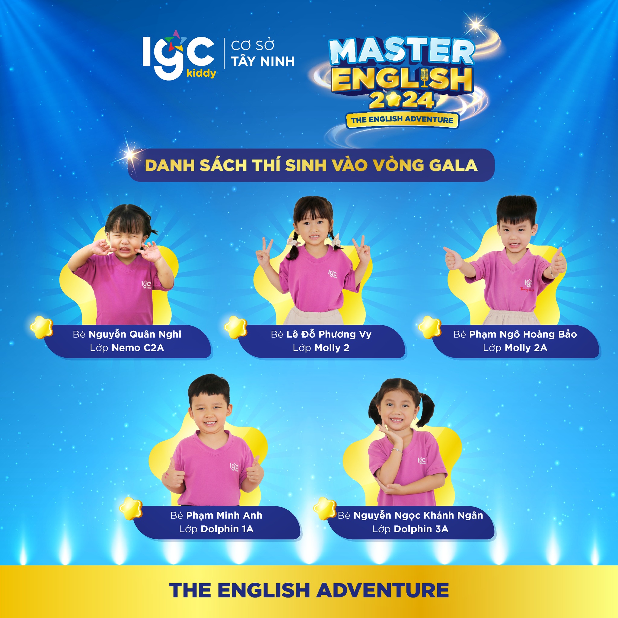 CHÚC MỪNG CÁC BẠN NHỎ ĐÃ HOÀN THÀNH VÒNG CASTING TẠI IGC KIDDY MASTER ENGLISH 2024