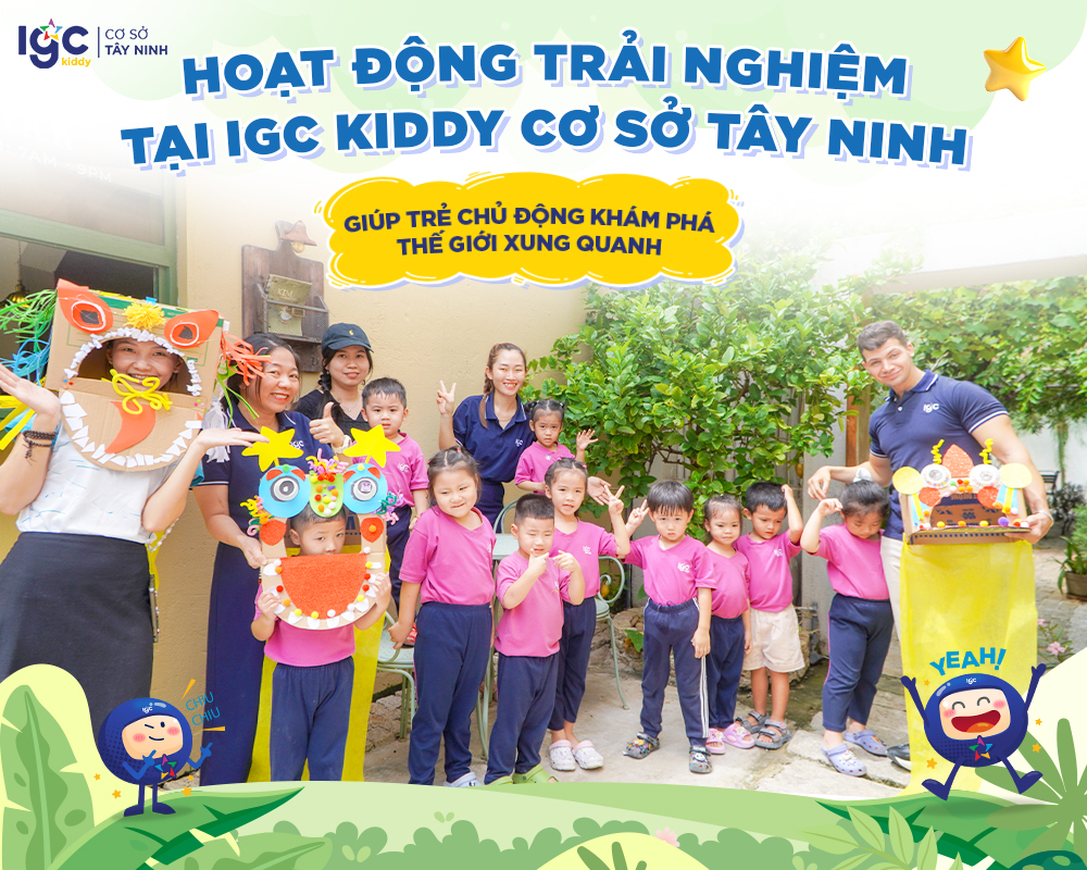 Hoạt động trải nghiệm tại IGC Kiddy Cơ sở Tây Ninh giúp trẻ chủ động khám phá thế giới xung quanh
