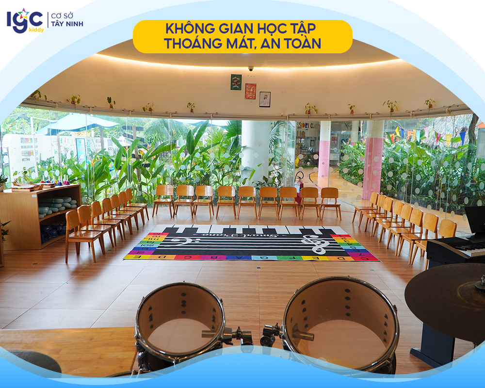 Không gian học tập thoáng mát, an toàn